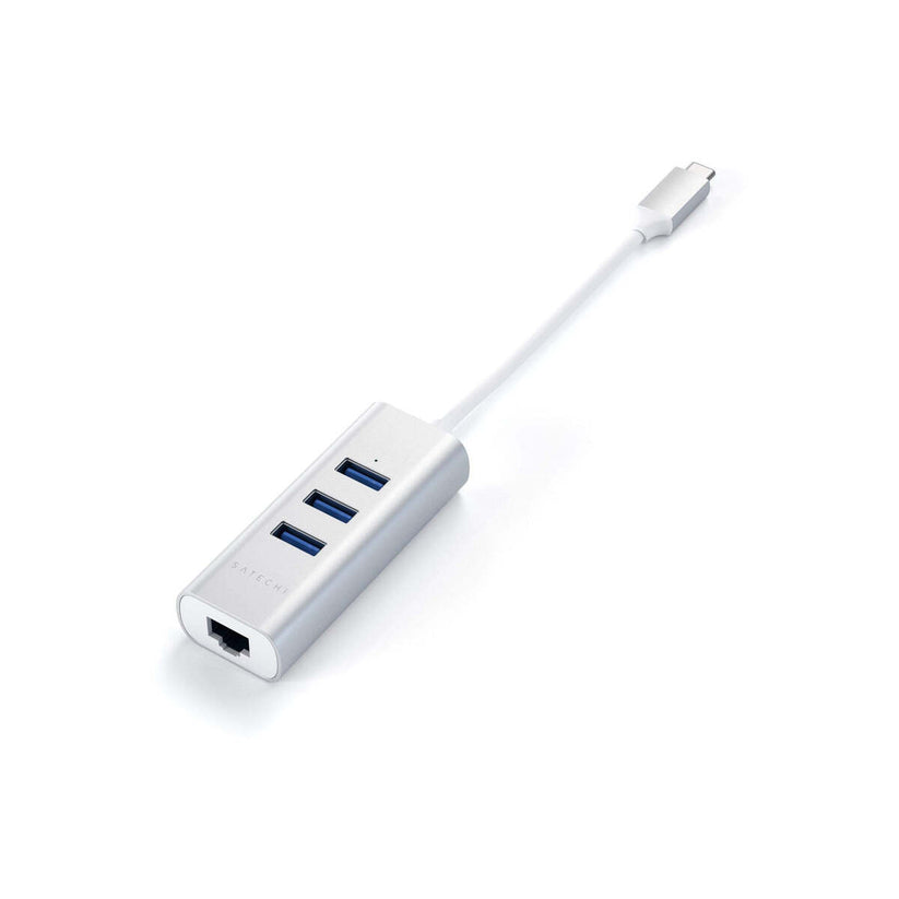 Satechi TYPE-C 2-in-1 3 Port USB 30 Hub & Ethernet - Silver