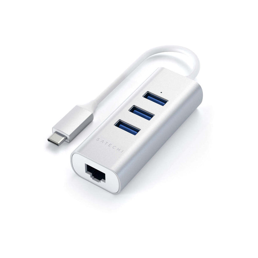 Satechi TYPE-C 2-in-1 3 Port USB 30 Hub & Ethernet - Silver