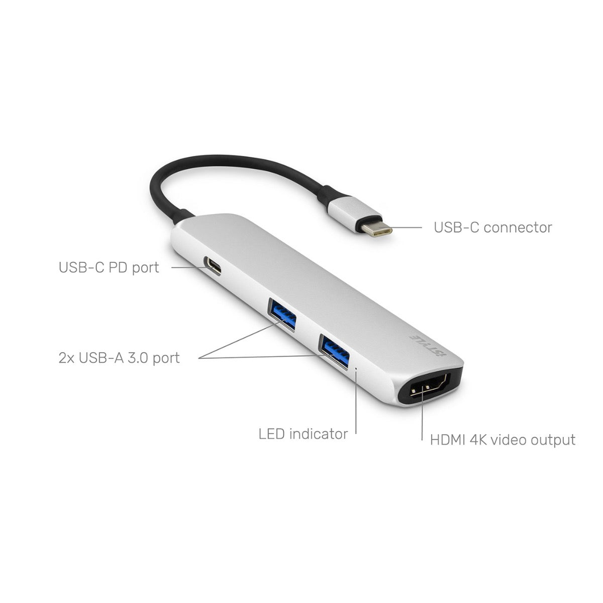 iSTYLE USB Type-C HUB 4K HDMI - silver/black