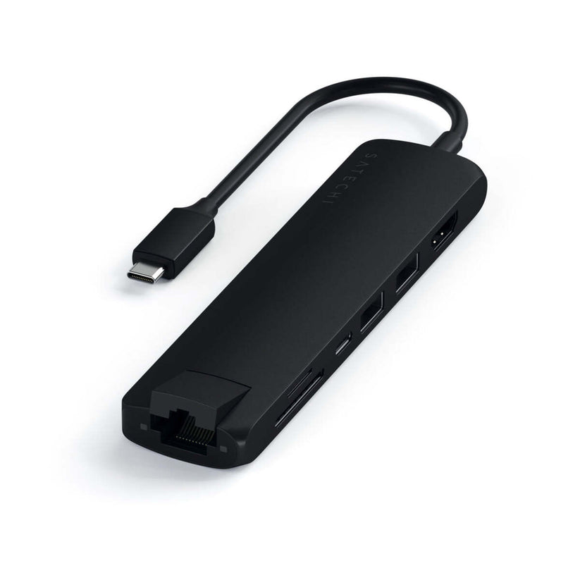 Satechi Aluminium Type-C Slim Multiport (1xHDMI 4K,2x USB-A,1x SD,1x Ethernet) - Black