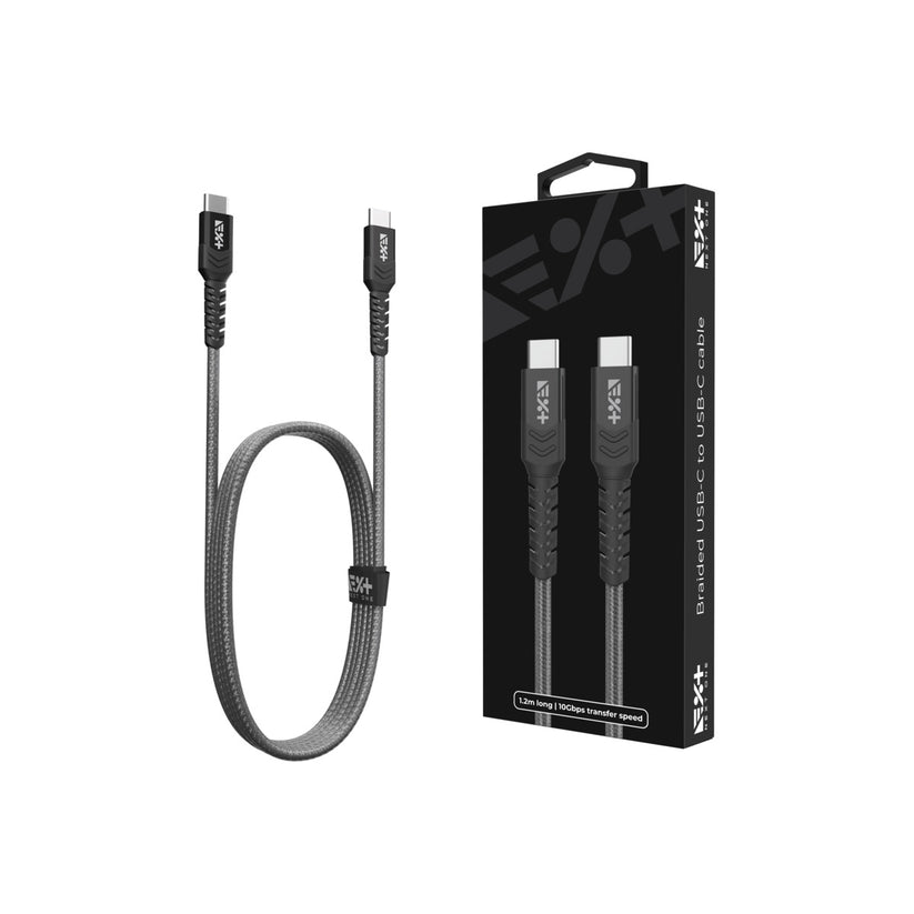 NEXT ONE BRAIDED USB-C TO USB-C CABLE | SPACE GRAY