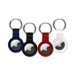 iStyle Silicone Case for AirTag pack bundle - black, white, blue, red