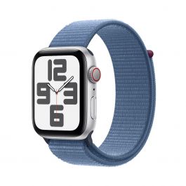 Apple Watch SE2 v2 GPS 44mm Silver Alu Case w Winter Blue Sport Loop