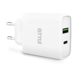 iStyle 38W Pro Charger (20W USB-C; 18W USB-A) - White